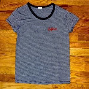 Brandy Melville “John Galt” Short Sleeve Striped Top